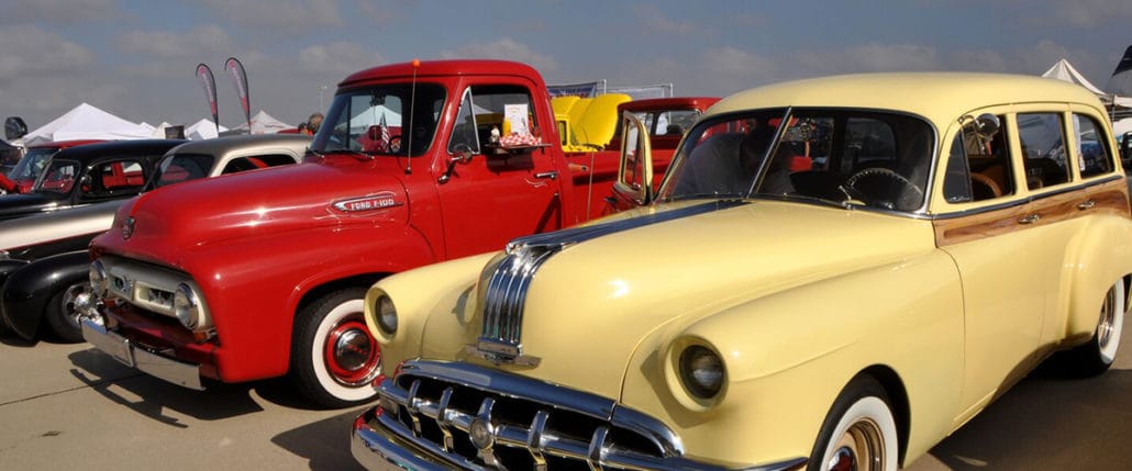Classic Cars Lined Up at Car Show - Wings Over Camarillo